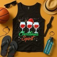 Funny Christmas Spirit Wine Lover Tank Top thumb 4