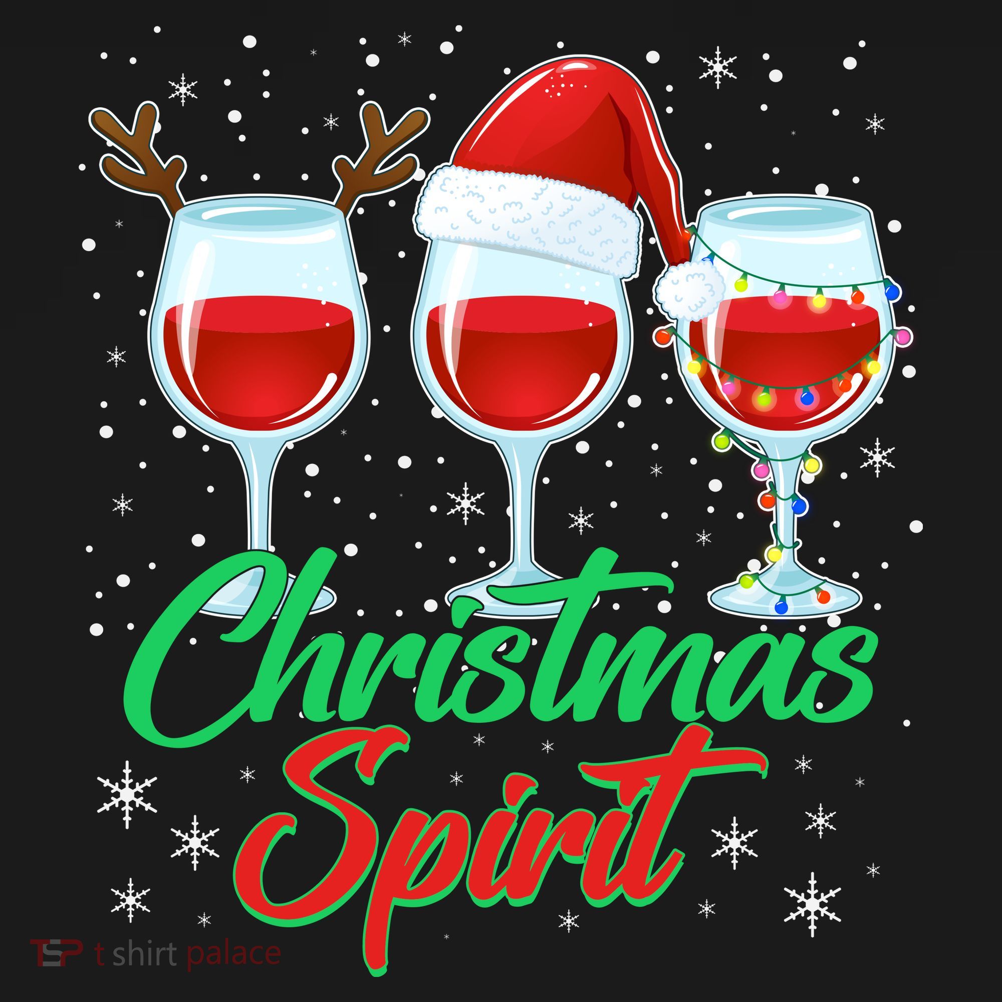 Funny Christmas Spirit Wine Lover Tank Top