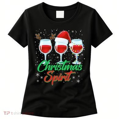 Funny Christmas Spirit Wine Lover Women's T-Shirt