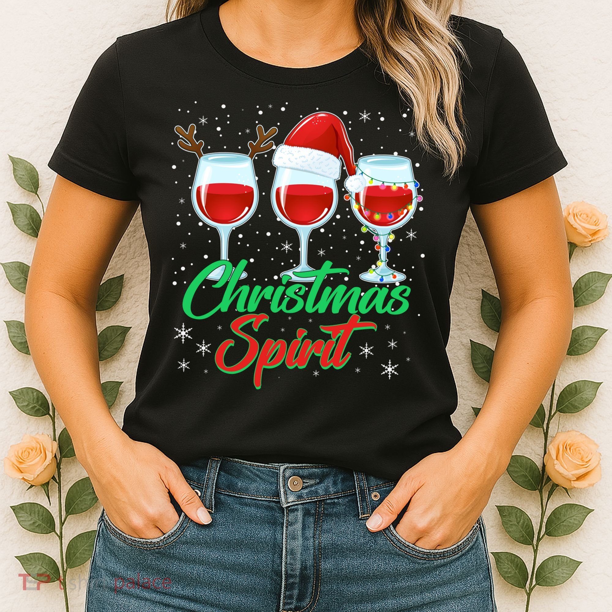 Funny Christmas Spirit Wine Lover Women's T-Shirt