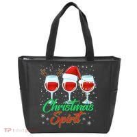 Funny Christmas Spirit Wine Lover Tote Bag thumb 0