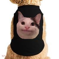 Funny Cat Smiling Cat Beluga Doggie Tank thumb 0