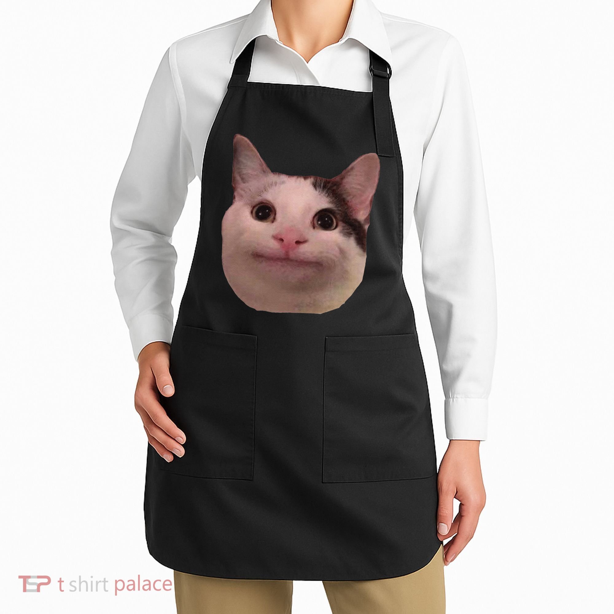 Funny Cat Smiling Cat Beluga Apron