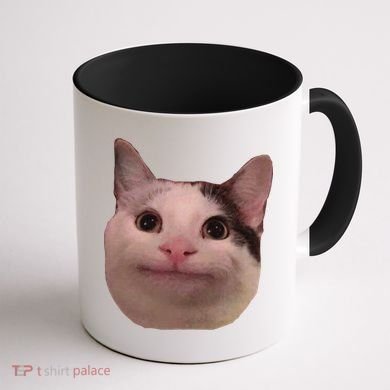 Funny Cat Smiling Cat Beluga Coffee Mug back
