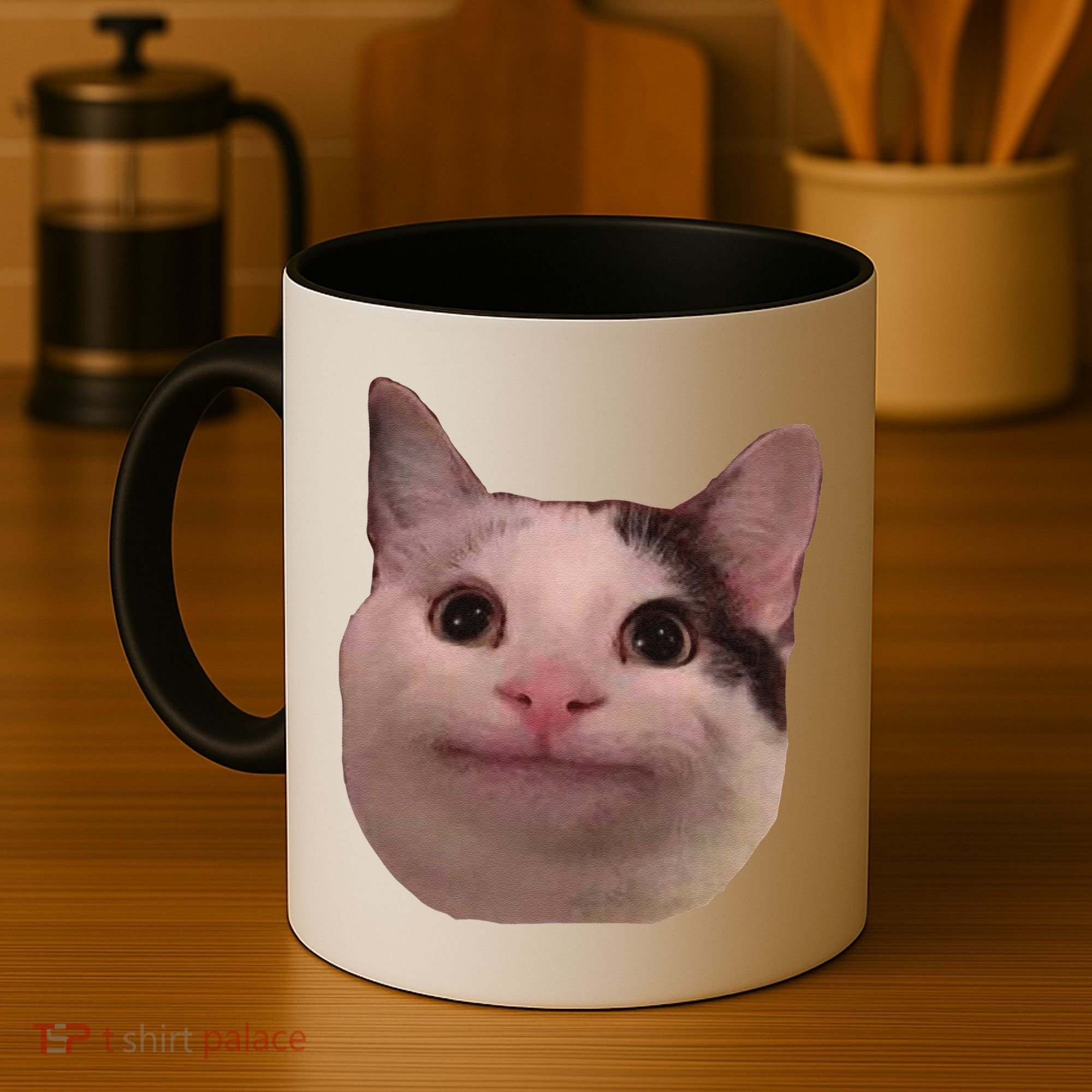 Funny Cat Smiling Cat Beluga Coffee Mug