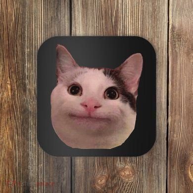 Funny Cat Smiling Cat Beluga Coaster