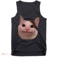 Funny Cat Smiling Cat Beluga Tank Top thumb 0