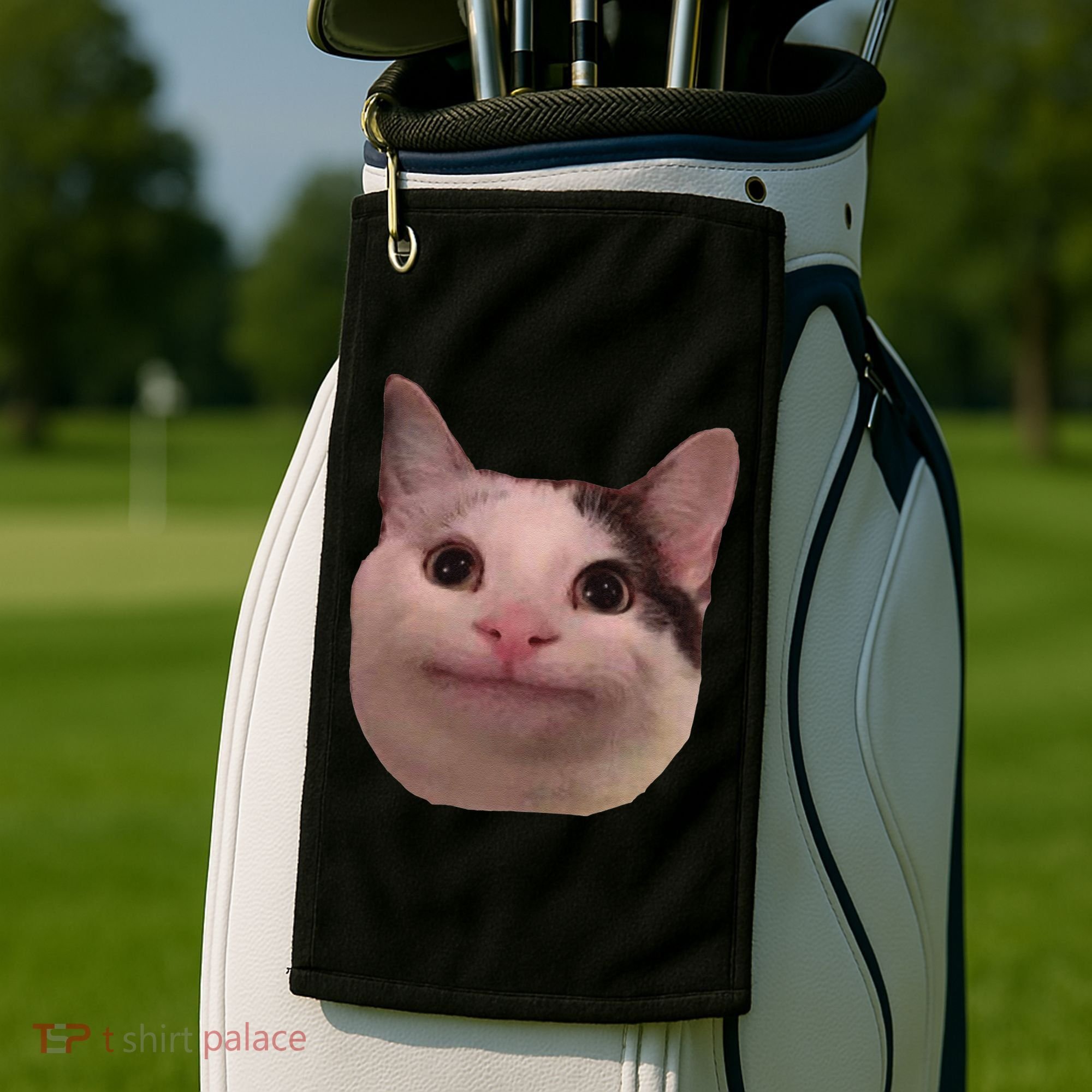 Funny Cat Smiling Cat Beluga Golf Towel