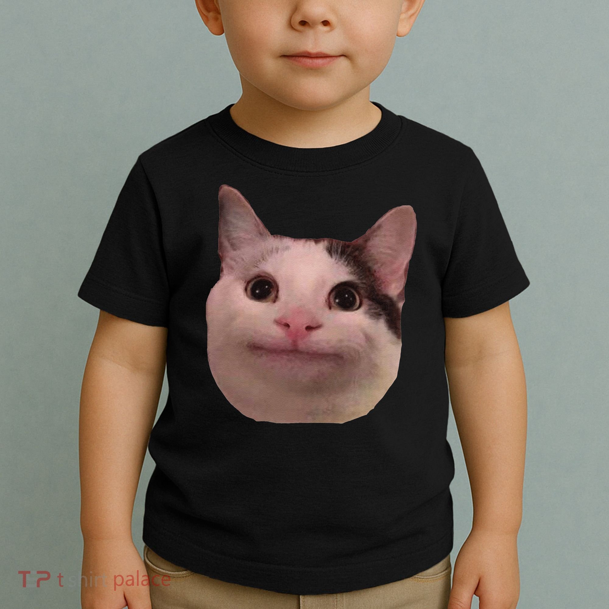 Funny Cat Smiling Cat Beluga Toddler T-Shirt