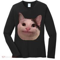 Funny Cat Smiling Cat Beluga Women's Long Sleeve Shirt thumb 0