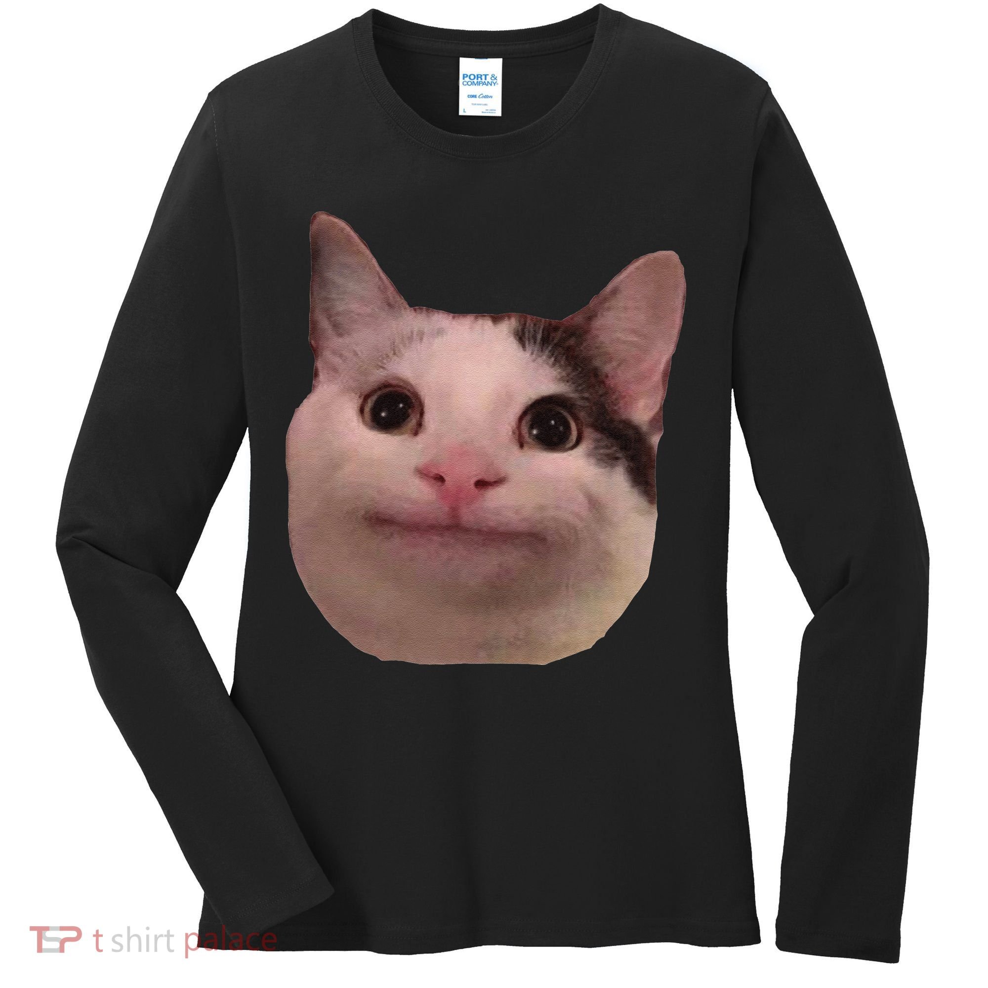 Funny Cat Smiling Cat Beluga Women's Long Sleeve Shirt