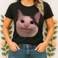 Funny Cat Smiling Cat Beluga Women's T-Shirt thumb 2