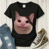 Funny Cat Smiling Cat Beluga Women's T-Shirt thumb 3