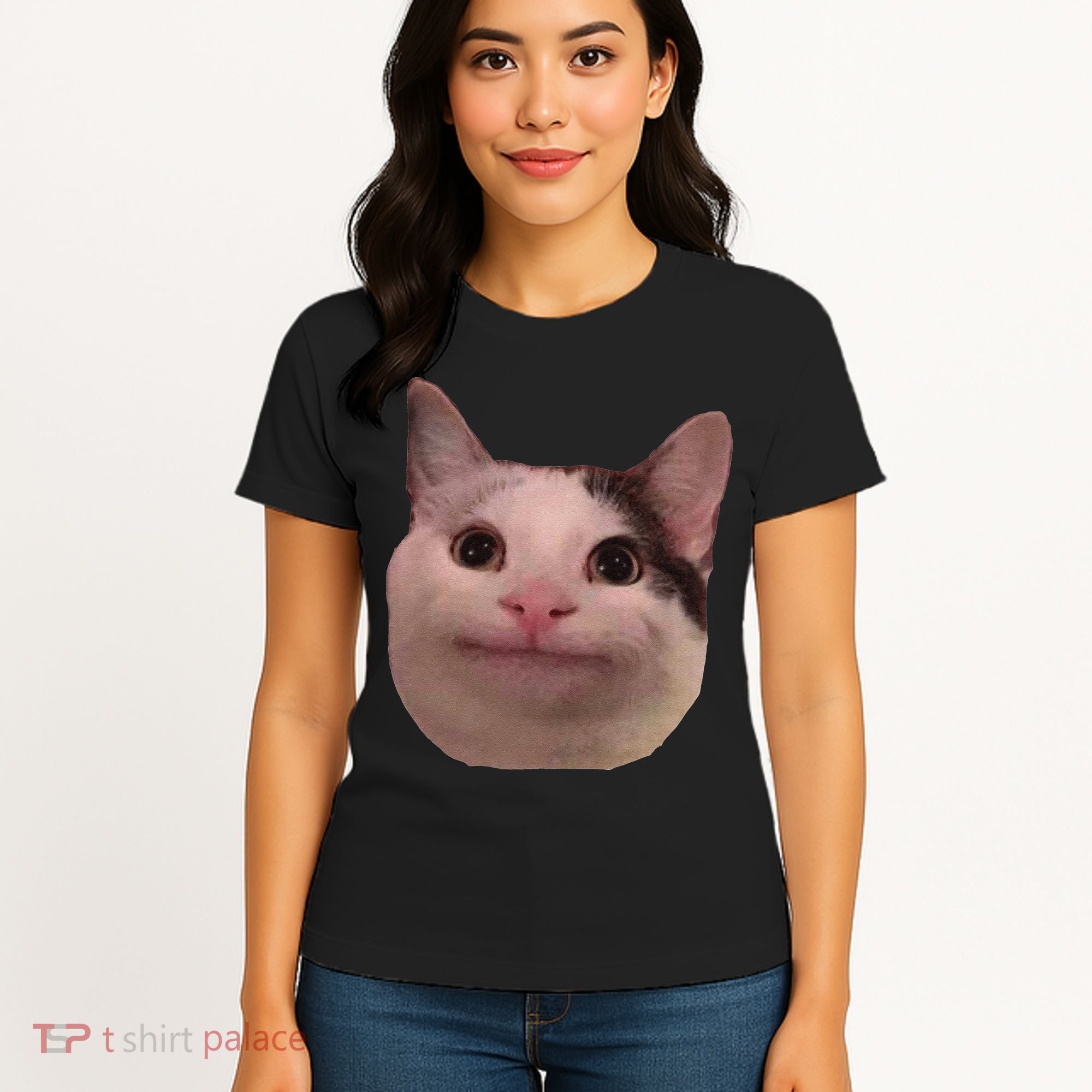 Funny Cat Smiling Cat Beluga Women's T-Shirt