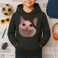 Funny Cat Smiling Cat Beluga Kids Hoodie thumb 2