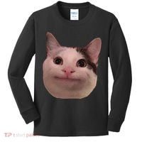 Funny Cat Smiling Cat Beluga Kids Long Sleeve Shirt thumb 0