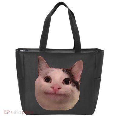 Funny Cat Smiling Cat Beluga Tote Bag