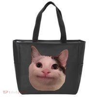 Funny Cat Smiling Cat Beluga Tote Bag thumb 0