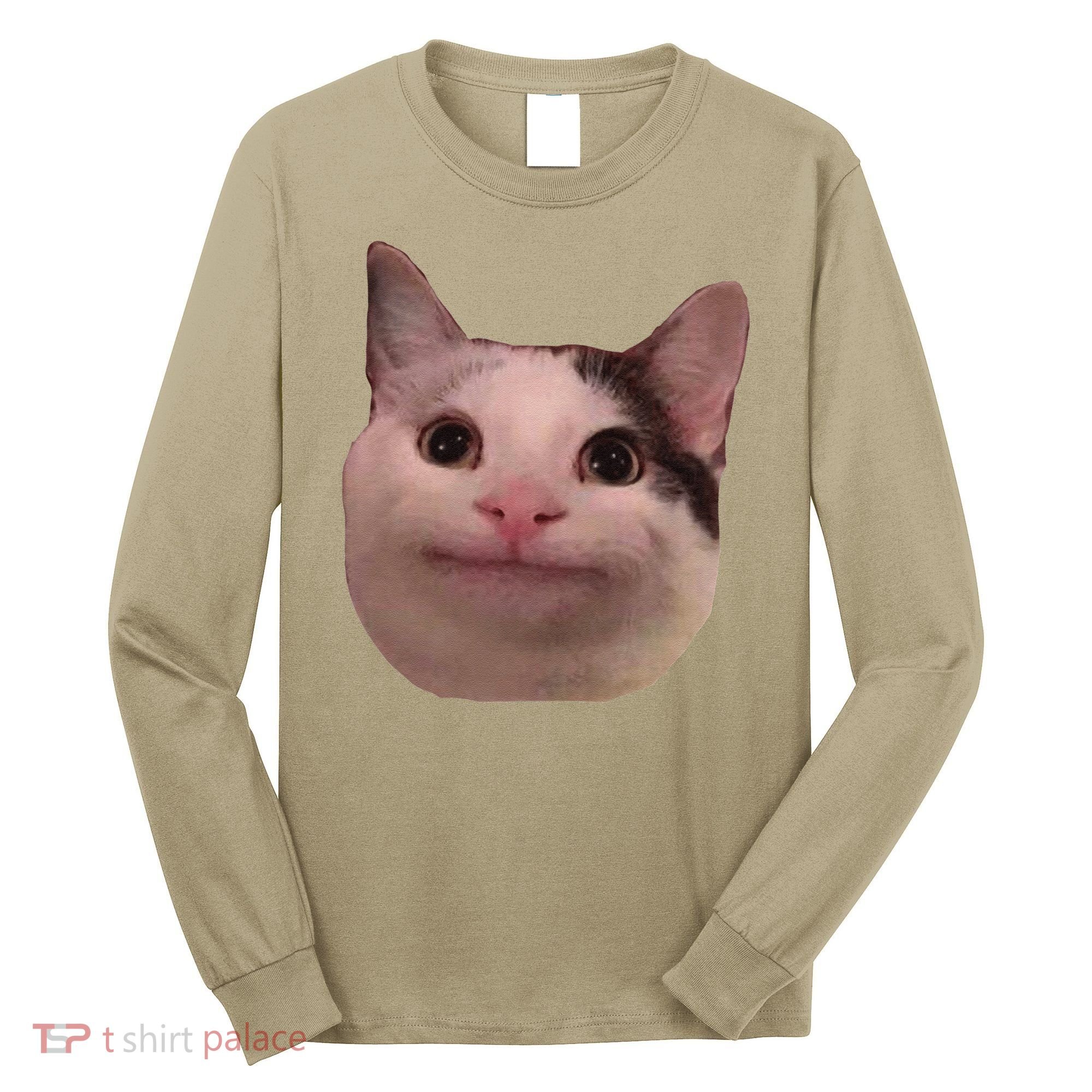 Funny Cat Smiling Cat Beluga Long Sleeve Shirt