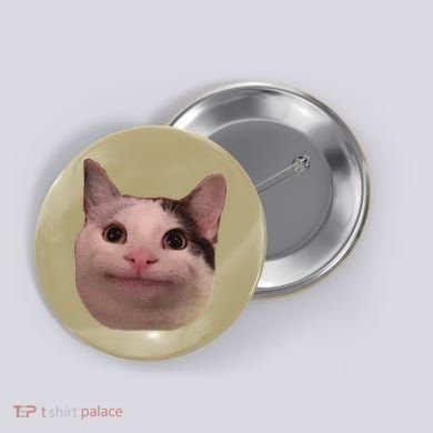 Funny Cat Smiling Cat Beluga Button