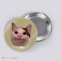 Funny Cat Smiling Cat Beluga Button thumb 0