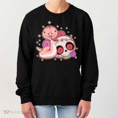 Funny Cute Snake and Flower Skull Women's Sweatshirt