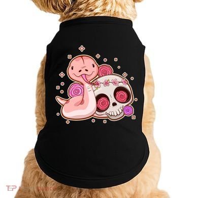 Funny Cute Snake and Flower Skull Doggie Tank