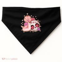 Funny Cute Snake and Flower Skull USA-Made Doggie Bandana thumb 0
