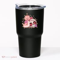 Funny Cute Snake and Flower Skull Tumbler thumb 0