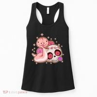 Funny Cute Snake and Flower Skull Women's Tank Top thumb 0
