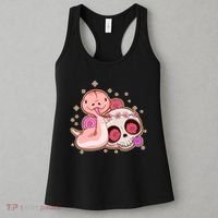 Funny Cute Snake and Flower Skull Women's Tank Top thumb 3