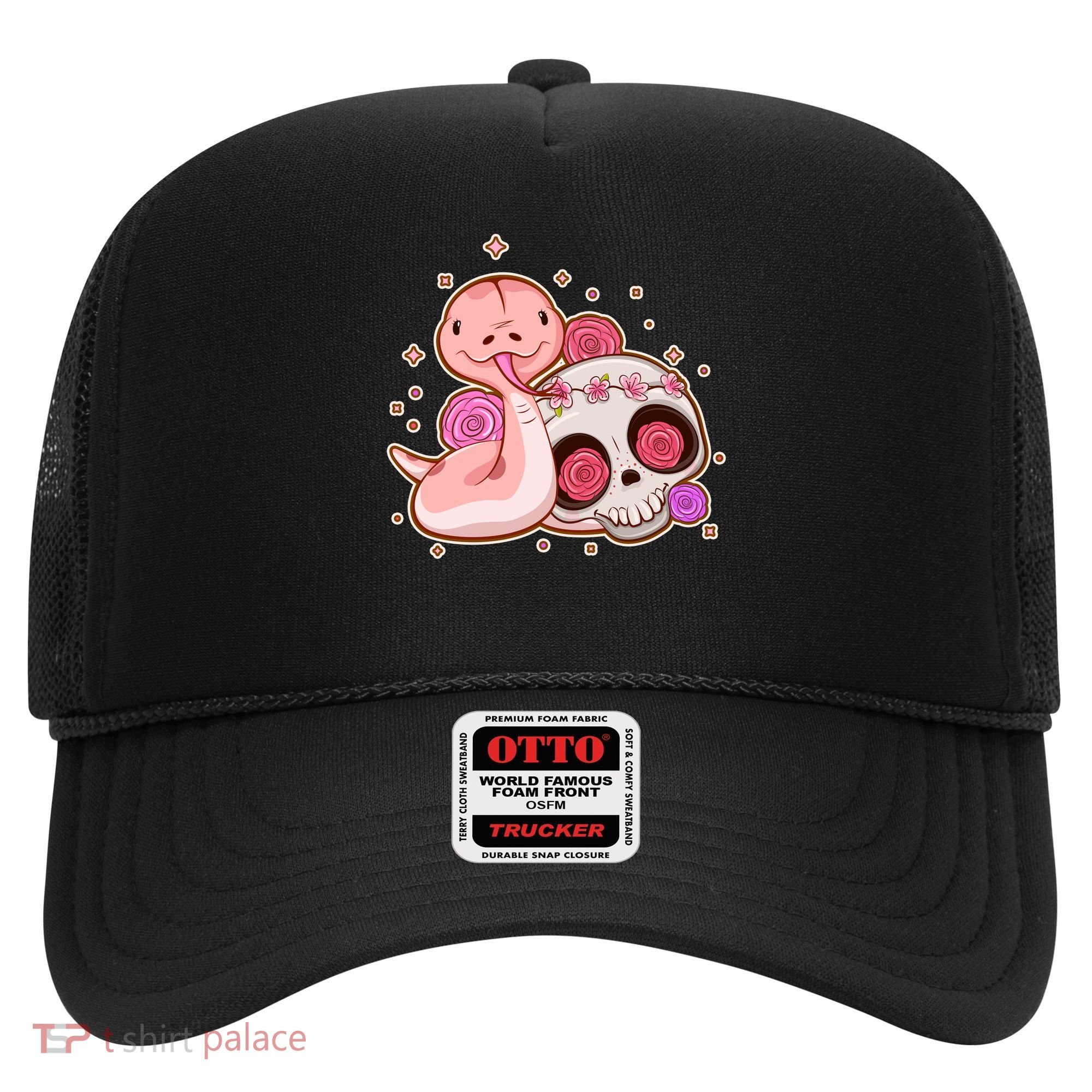 Funny Cute Snake and Flower Skull Hat