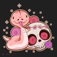 Funny Cute Snake and Flower Skull Hat thumb 2