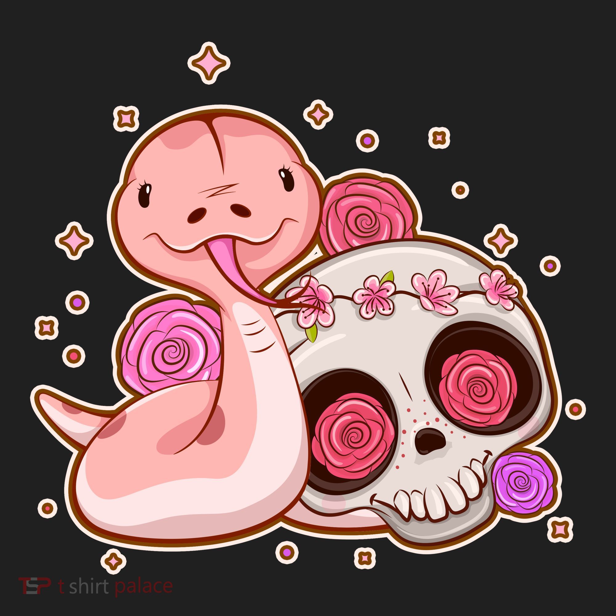 Funny Cute Snake and Flower Skull Hat
