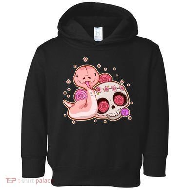 Funny Cute Snake and Flower Skull Toddler Hoodie