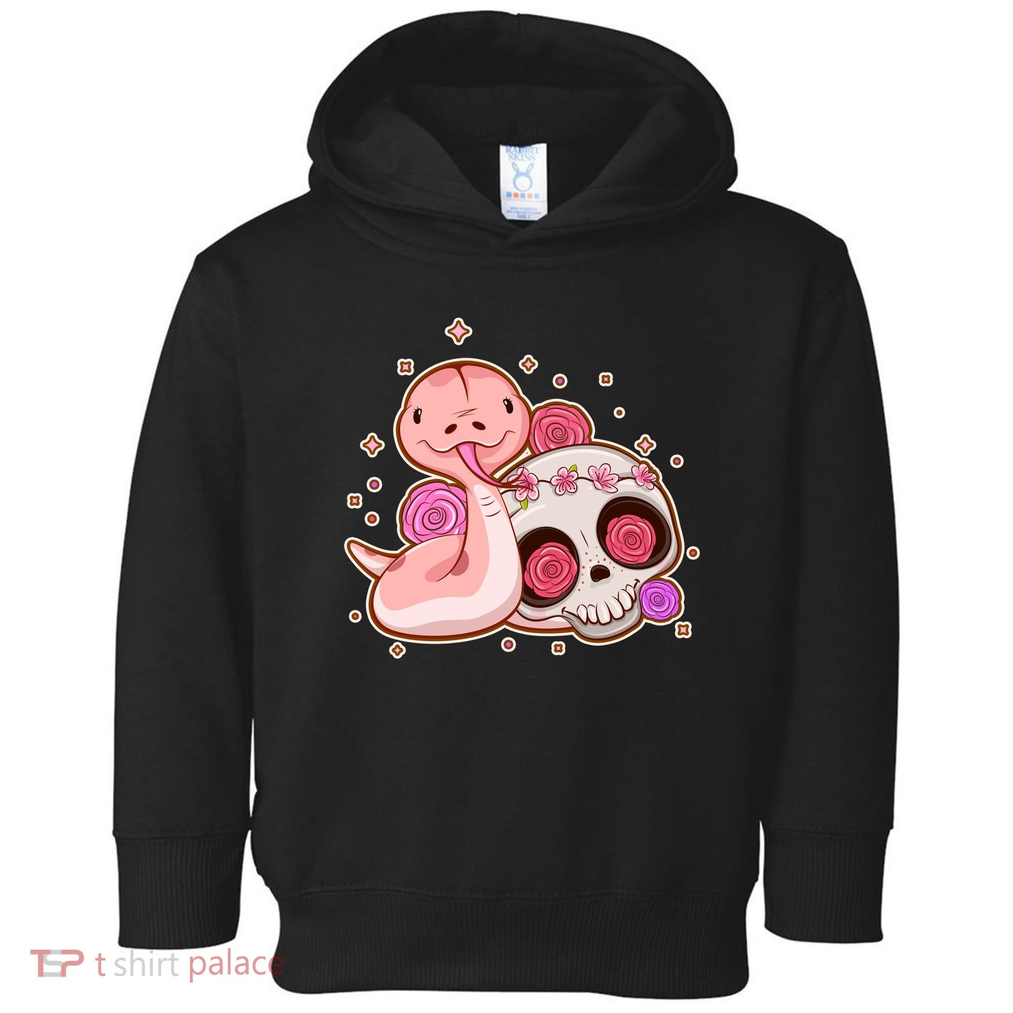 Funny Cute Snake and Flower Skull Toddler Hoodie