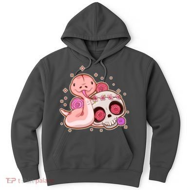 Funny Cute Snake and Flower Skull Hoodie