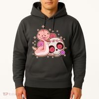 Funny Cute Snake and Flower Skull Hoodie thumb 2