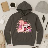 Funny Cute Snake and Flower Skull Hoodie thumb 3