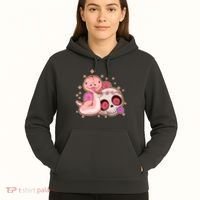 Funny Cute Snake and Flower Skull Hoodie thumb 5
