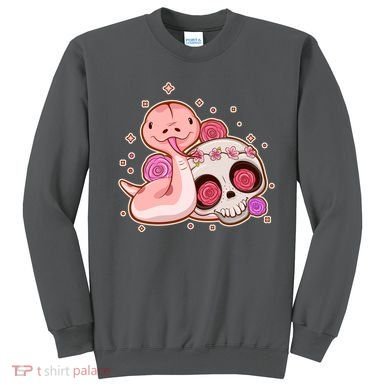 Funny Cute Snake and Flower Skull Sweatshirt