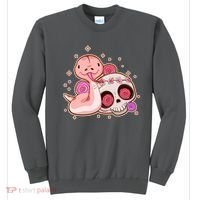 Funny Cute Snake and Flower Skull Sweatshirt thumb 0