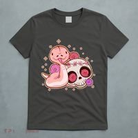 Funny Cute Snake and Flower Skull T-Shirt thumb 5