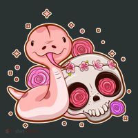 Funny Cute Snake and Flower Skull Tank Top thumb 6
