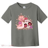 Funny Cute Snake and Flower Skull Toddler T-Shirt thumb 0