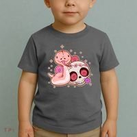 Funny Cute Snake and Flower Skull Toddler T-Shirt thumb 2