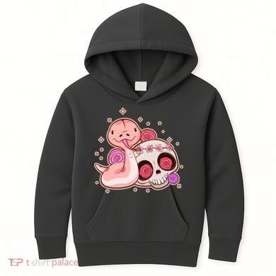 Funny Cute Snake and Flower Skull Kids Hoodie