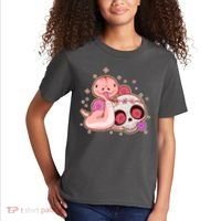 Funny Cute Snake and Flower Skull Kids T-Shirt thumb 2