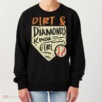 Fun Cute Softball Baseball Dirt & Diamonds Kinda Girl Women's Sweatshirt thumb 0