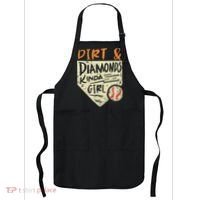 Fun Cute Softball Baseball Dirt & Diamonds Kinda Girl Apron thumb 0